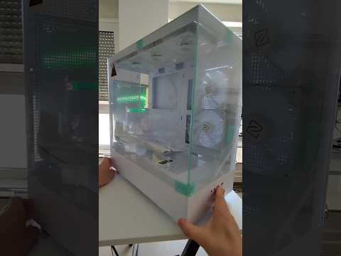 KEDIERS PC Gehäuse 5 PWM ARGB lüfter ATX Tower Gehäuse aus gehärtetem Glas Weiß, G800