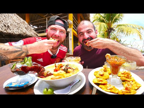 Nicaraguan PACIFIC SEAFOOD!! Levanta Muerto & Clam Ceviche in Las Peñitas, Nicaragua!!