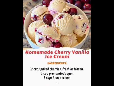 Homemade Cherry Vanilla Ice Cream! [Recipe In The Comments!]