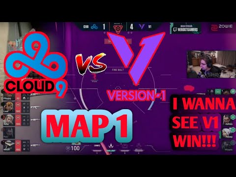 Shroud Reacts to CLOUD9  Vs V1  !! MAP 1 !! WINNER to ICELAND
