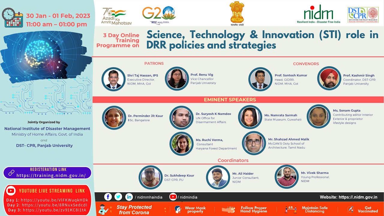 Online Training on Science, Technology, Innovation STI role in DRR policies and strategies.| DM ACT