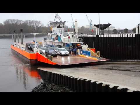 Cars Cross Weser on ferry (Bremen Nord)