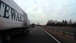 Driving West On A9 Road To The Castle In Stirling Scotland