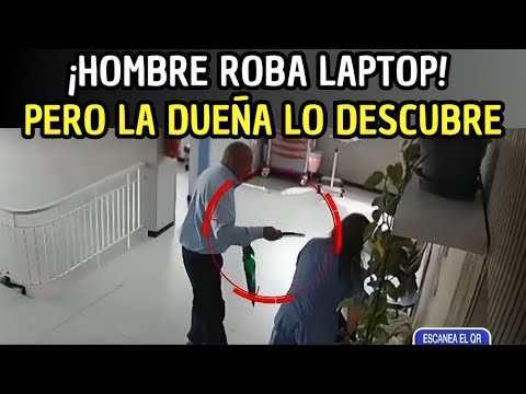 hombre roba laptop en veterinaria pero dueña lo sorprende y lo detienen