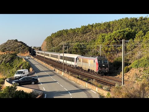 Train de nuit SNCF ICN 5771 Paris Austerlitz - Nice dans le Massif de l'Esterel  2 Vidéos en 4K