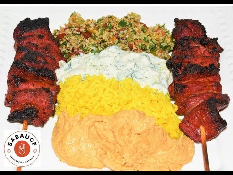 Middle Eastern Marinated Beef Kebabs - Grilled Beef...