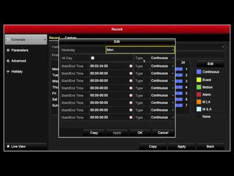 How to set scheduled recording on a Hikvision NVR, DVR or IP Camera