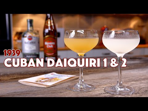 1939 Floridita Cuban Rum Daiquiri 1 and 2 - Cocktails After Dark - Rum Cocktails Classic Daiquiri