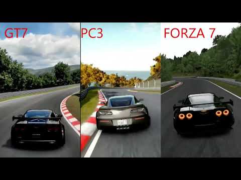 GT7 Vs Project Cars 3 Vs Forza 7 Corvette C6 C7 Nordschleife