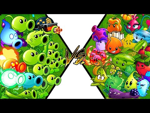 2 Team Plants Peashooter_Pult Battles - Which Team Will Win? - PvZ2 Team Plants vs Team Plants