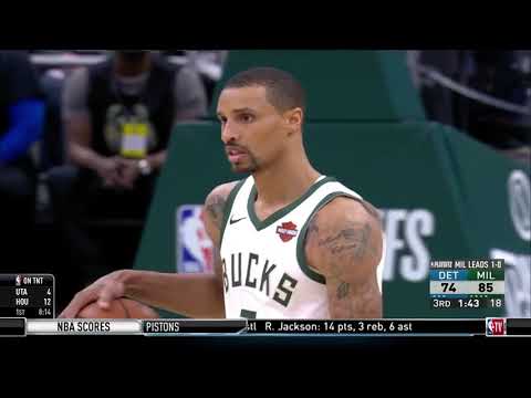George Hill 04/17/2019 Detroit Pistons vs Milwaukee Bucks Highlights