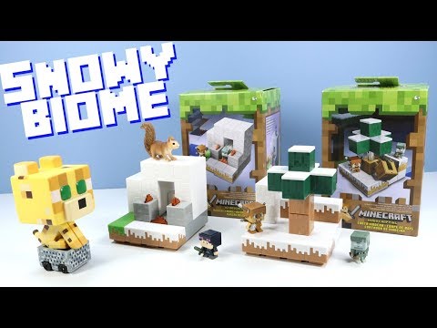 SquirrelStampede - Minecraft Mini-Figures Snowy Biome Sets Wood Chopping & Igloo Ignition Review