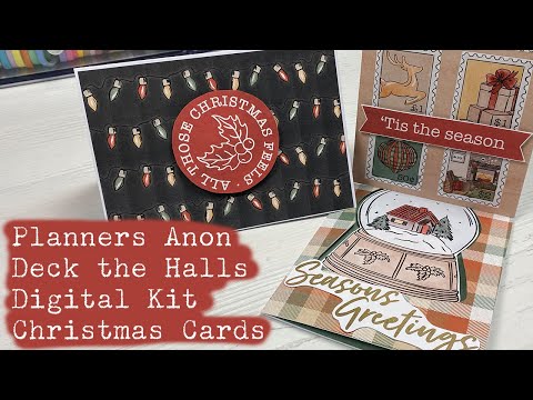 Planners Anon Deck the Halls Digital Kit Christmas Cards