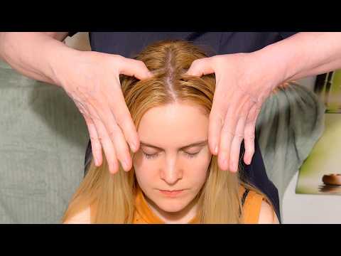 ASMR acupressure with scalp analysis (Unintentional ASMR, Real person ASMR)