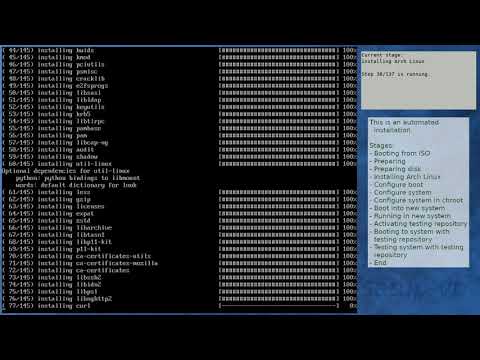 Arch Linux installation recording to kernel 5.7.6-arch1-1 (core)