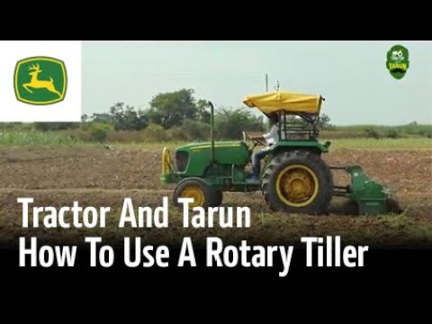 Learn how to use a tractor with a rotary tiller!
 

