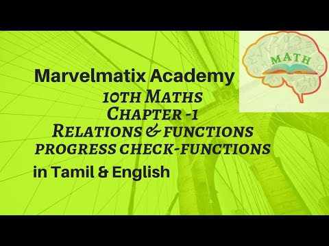 10th maths class chapter -1 Relations & Functions Progress check thinking corner in tamil & English Video