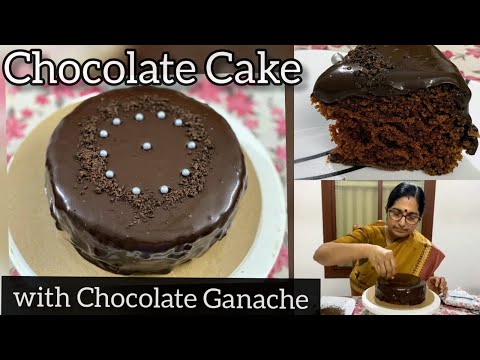 Eggless Chocolate Cake with Rich Chocolate Ganache || Super Moist Decadent Chocolate Cake || No Oven