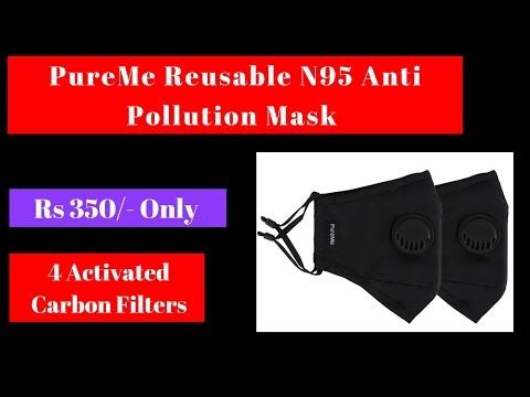 Pureme reusable n95 anti pollution mask with 4 activated car...