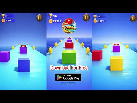 Infinite Cube Runner Game video thumbnail