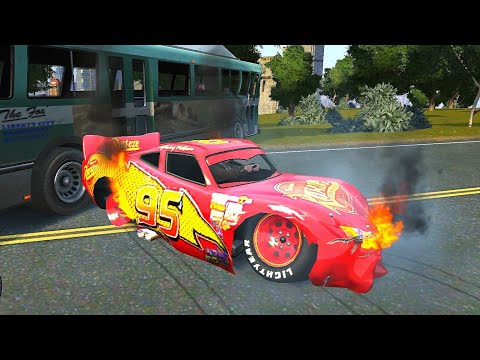 Rayo Lightning McQueen Mod Impact Force Testing Ep. 6 GTA IV Car Crashes