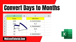 How to Convert Days to Months Excel