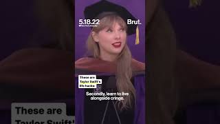 “Learn to live alongside cringe.” — Taylor Swift at #NYU commencement #graduation