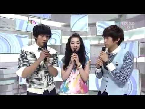 f(x) Sulli-TaecYeon-WooYoung - MCing Cut 2 @ SBS Inkigayo 100207