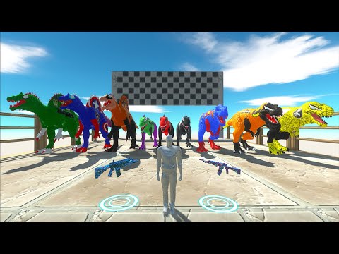 Fps Avatar vs Team Superheroes Dinosaurs Dc Marvel Speed Race - Animal Revolt Battle Simulator