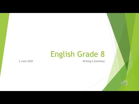 ENGLISH GRAAD 8: 02 Junie 2020 - periode 2 (02082)