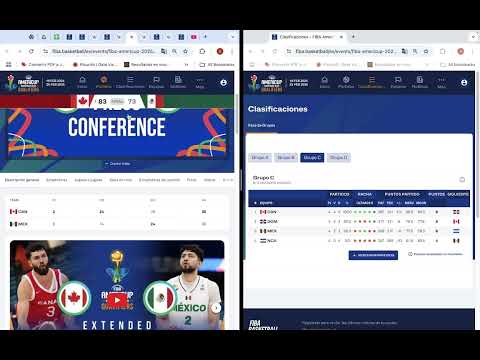 Ventana 2, Grupos B y C, FIBA AmeriCup Clasificación,  Fecha 4: Resultados, Clasificación y Fixture