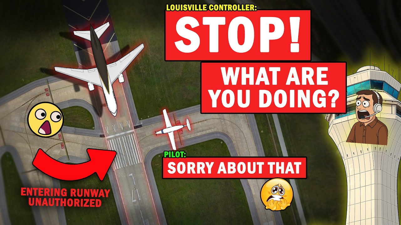 Pilot Error on Runway where UPS is Landing | Controller Yells "STOP!"