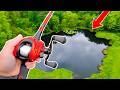 Fishing For 15lb Bass In HIDDEN Pond