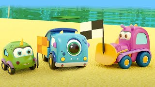 A corrida dos carros Mocas na areia! Desenho animado completo. Desenhos animados em português