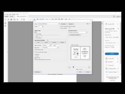 Printing two pages per page in Adobe Acrobat Reader 01