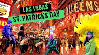 Las Vegas - St. Patricks Day - Fremont Street Party Walk Though - 2023
