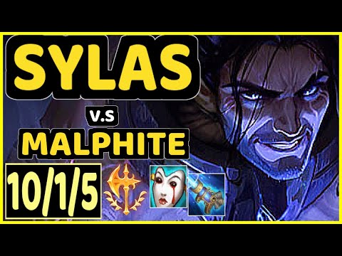 SLASHER1144 (SYLAS) vs MALPHITE - 10/1/5 KDA TOP GAMEPLAY - NA Ranked GRANDMASTER