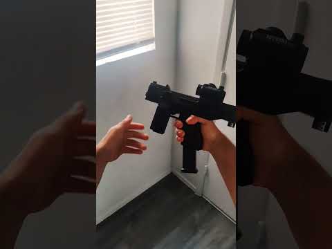 USW at home Glock 19 3d printed frame and arm brace with optics mount