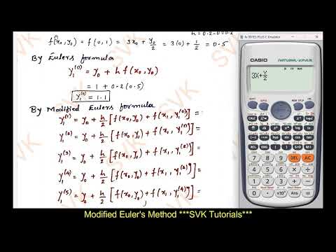 Modified Eluer's method | Shortcut to solve Modified Eluer's method by using Calculator