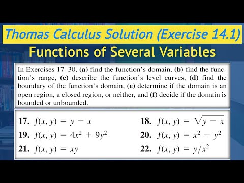 Thomas calculus exercise 14.1 Q17 to Q22 | Domian, Range and Level curves || Lec 5