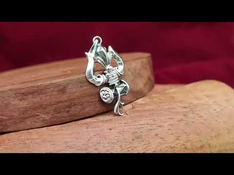 Trishul with Damru Locket in in Oxidise Pure Silver video