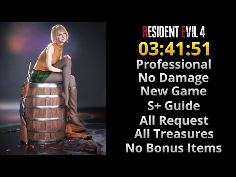 Resident Evil 4 Remake Professional No Damage S+ Rank All Request All Treasures Full Game [4K 60FPS]