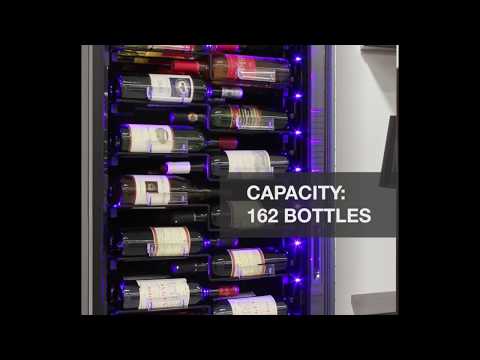Vinotemp's 162-Bottle Single-Zone Wine Cooler with Prism™ Zig Zag Racks