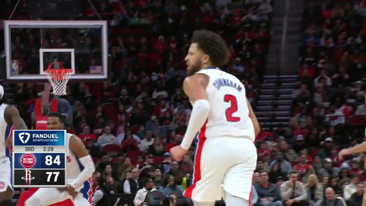 Cade Cunningham Splits Five Rockets for Dunk and Lets Them Know About It