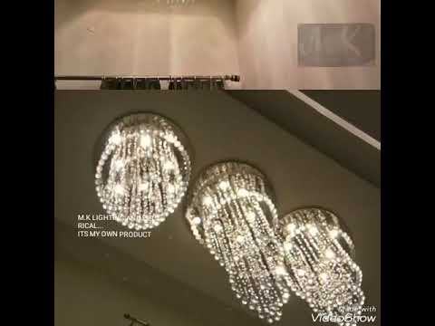 Modern gu10 glass crystal chandelier, mkl-gls8985