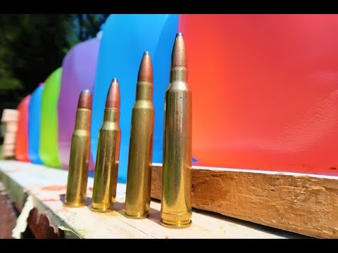 30-30 vs 308 vs 30-06 vs 300 win mag - How Many Milk Jugs???