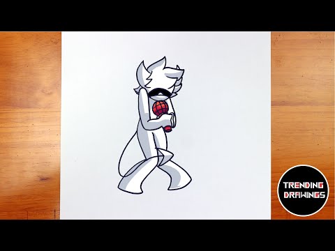 How To Draw FNF MOD Character - Ash Easy Step by Step