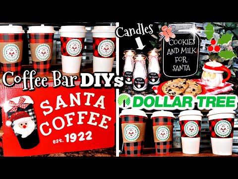 DIY DOLLAR TREE CHRISTMAS DIYS | HOLIDAY COFFEE BAR IDEAS & CANDLE GIFT IDEA | CHIC ON THE CHEAP Video
