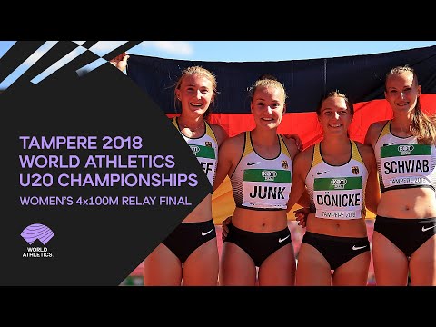 Women's 4x100m Relay Final - World Athletics U20 Championships Tampere 2018