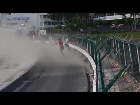 💨😱 Lady BLOWN FACE FIRST Into SEAWALL😱 by JUMBO JET ✈️ St. Maarten FAIL (CRINGE)